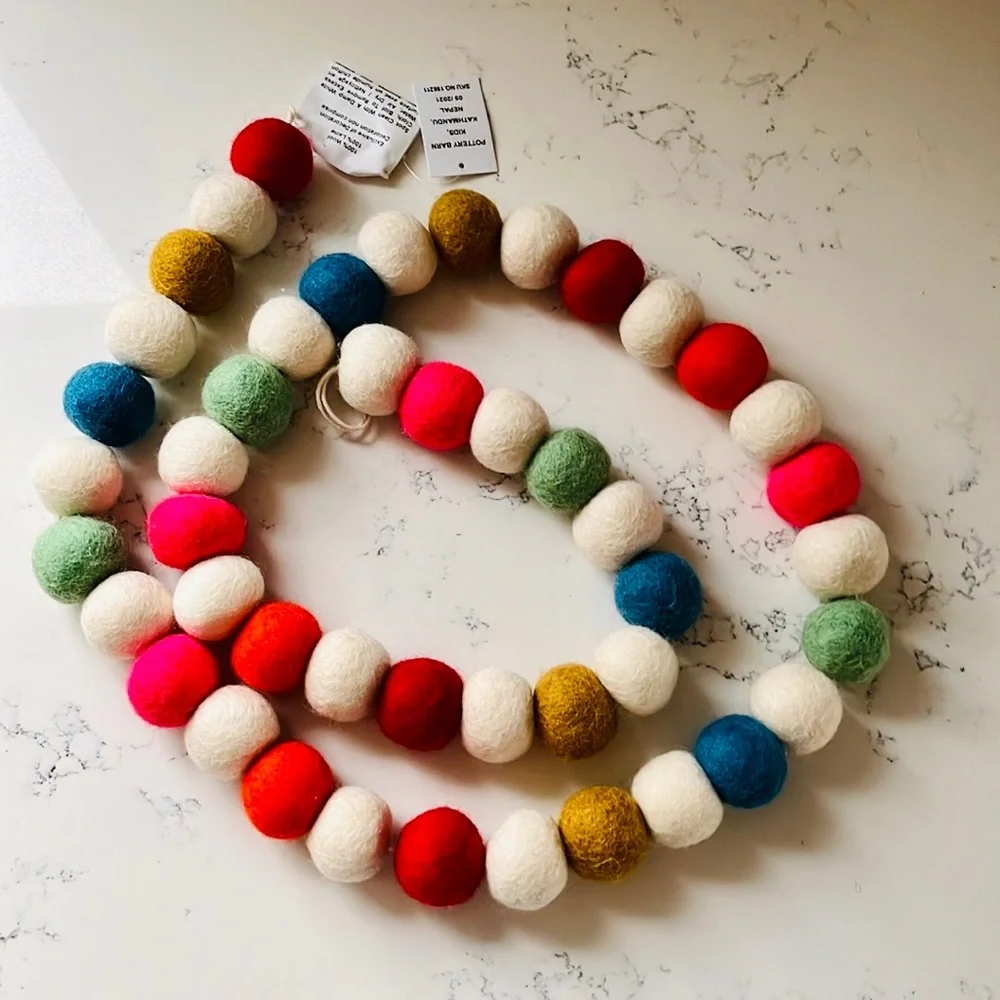Pottery Barn Kids Multi Felted Ball Garland - Picture 9 of 13